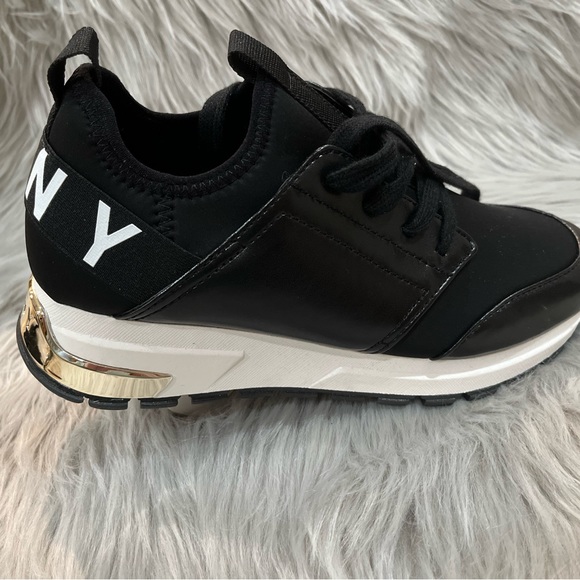 DKNY Fashion Sneakers Women-Black/White/Gold - Picture 5 of 9